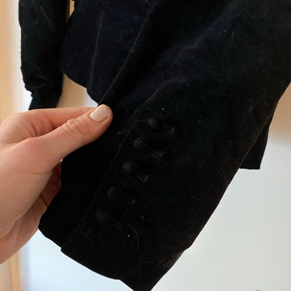 RACHEL Rachel Roy Black Velvet Fitted Blazer - Picture 3 of 3